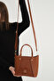 Tan Crocodile Skin Look Women's Hand/Shoulder Bag - 3