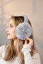 Women's Gray Soft Plush Foldable Winter Ear Protection Earmuffs - 4