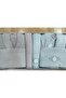 Family Bathrobe Set - 100% Pure Cotton, Aqua Green and DarK Beige - 3