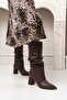 Janelle Brown Matte Bellows Pointed Toe Women's Heeled Boots