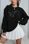 Cotton Cat Friendly Printed Crew Neck Unisex Oversize Sweatshirt