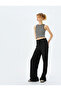 Gipeli High Waist Wide Leg Lace-Up Trousers Wrinkled - 2