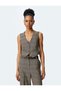 Buttoned V-Neck Plaid Vest - 3