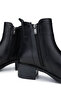 Women's Genuine Leather Black Leather Heeled Boots - 5