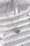 316L Steel Gold Color Chain Zircon Stone Detailed Blue Glitter Planet Model Star Detail Women's Necklace - 2