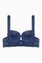 Crossed Elastic Detailed Lace Pack Low-Cut Bra - Double Push up - Fashion - 2510 - Blue - 3