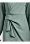 Asymmetrical Crepe Dress with Allerli Skirt -Mint - 2