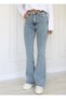 Women's 90's Blue Snow Washing High Waist Spanish Leg Flare Jeans Pants - 2