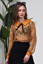 Mustard Lace Blouse with Collar and Cuffs