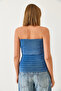Women's Blue Stone Washed Sleeveless Knitwear Sweater 20246096 - 7