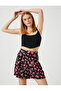 Wide Leg Shorts Floral Pleated Rayon Blended