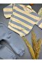 Boys Children's Charded 3 Threads 1-5 Years Old Stripe Printed 2-Piece Set - 2