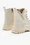 Women's Beige Skin Thermo Sole Patterned Lace up and Zippered Boots - 5