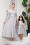 Hijab Spring Branch Gray Flared Mother and Daughter Combination with Mobile Collar (Single for Sale)