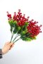 Artificial 5 Branched Glittered Cowl Kokina Pine Bunch New Year Ornament Christmas Flower 5 Kokina - 7