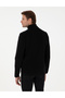 Black Regular Fit Half Zipper Fleece Sweatshirt 50298975-Vr046 - 5