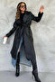 Women's Belted Leather Trench