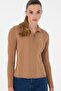 Lycra Stylish Women's Sweater with Collar Detail - 3