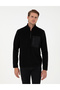 Black Regular Fit Half Zipper Fleece Sweatshirt 50298975-Vr046