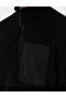 Black Regular Fit Half Zipper Fleece Sweatshirt 50298975-Vr046 - 7