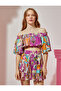 Ethnic Patterned Off-the-Shoulder Blouse - 3
