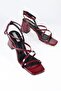 Burgundy Women's Sandals with Ankle Strap Heels