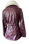 Low Back Lace, Plush Detail Hoodless Short Leather Coat-Brc6261 - 5