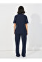 Brushed Ribbed Asymmetric Trim Top & Wide Leg Pants Lounge Set - 4