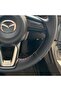غطاء عجلة قيادة السيارة مضفر من الجلد الصناعي بخيوط سوداء لسيارة Mazda 3 Axela 2017-2018 Mazda 6 A - 3