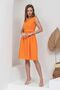 Orange Linen Cotton Sleeveless Dress - 6