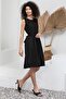 Black Linen Cotton Sleeveless Dress - 6