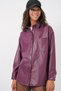 20134 Oversize Faux Leather Shirt - Plum Color - 3