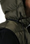 Men's Gel Filled Lined Hooded Inflatable Vest with Inner Pocket and Detachable Zipper, Khaki - 7