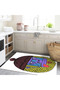 Marbling Collection Multicolored Hat Gorilla Face Patterned Woven Base Modern Decorative Carpet Ebru10 - 2