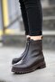 (Island) Real Leather Serrated Non-Slip Sole Zippered Boots - 3