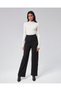 Women's Knitted Fabric Full Lycra Velcro Waist Palazzo-Black