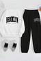 Brooklyn New York Printed Cotton Women's Tracksuit Set - Crew Neck - 2