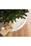 New Year Christmas Tree Skirt New Year Tree Cover White 100cm Round Handmade - 8
