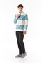 Color Block Half Zippered Stand Collar Sweatshirt - 3