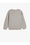 Teddy Bear Printed Crew Neck Long Sleeve Sweatshirt - 2