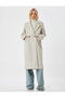Long Cashmere Coat with Double-Breasted Pockets and Buttons - 3