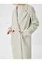 Long Cashmere Coat with Double-Breasted Pockets and Buttons - 5