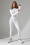 Women's Zippered Winter Thermal Long Jumpsuit Finger Tape Detail - 5