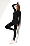 Women's Zippered Diver's Long Jumpsuit with Finger-Proof Detail - 7