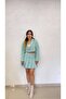 Women's Green Chanel Fabric Short Jacket and Pleated Skirt Set - 4