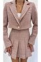 Women's Pink Chanel Fabric Short Jacket and Pleated Skirt Set - 5