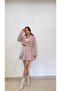 Women's Pink Chanel Fabric Short Jacket and Pleated Skirt Set - 6