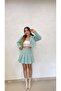 Women's Green Chanel Fabric Short Jacket and Pleated Skirt Set - 6