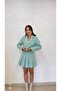 Women's Green Chanel Fabric Short Jacket and Pleated Skirt Set - 3