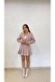 Women's Pink Chanel Fabric Short Jacket and Pleated Skirt Set - 3